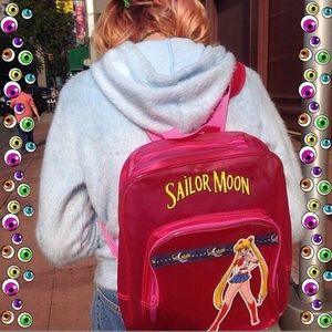 sailor moon backpack pink clear 90s y2k